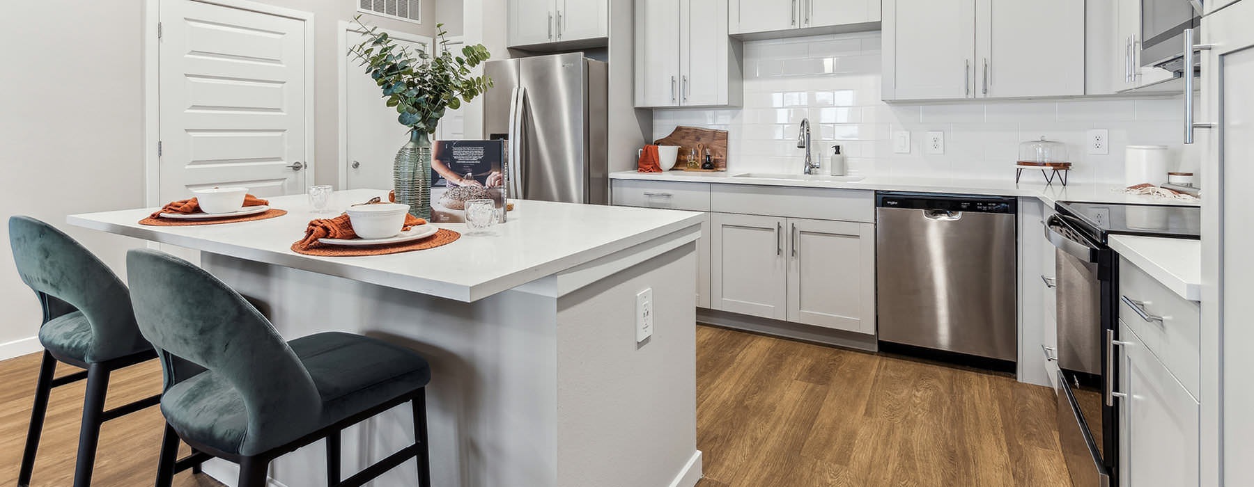 large kitchen with island
